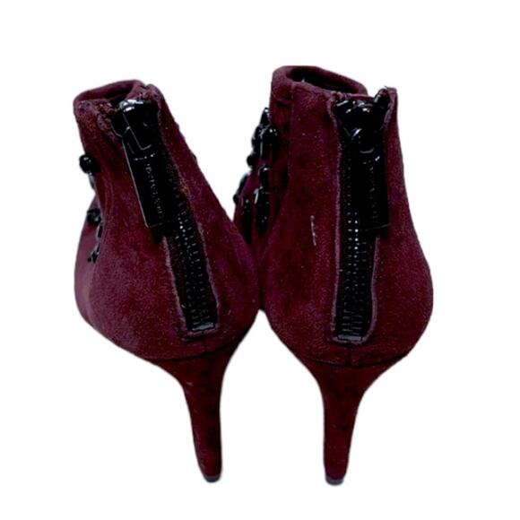 Michael Kors Suede Rhinestone Trim Peep-toe Heel Boots/Booties - Picture 3 of 8